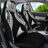 Tokelau Polynesian Car Seat Covers Pride Seal And Hibiscus Black - 232125 - YourCarButBetter