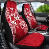 Tonga Car Seat Cover - Tonga Coat Of Arms Map Red White - 105905 - YourCarButBetter