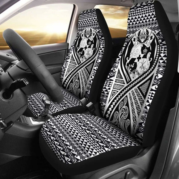 Tonga Car Seat Cover - Tonga Coat Of Arms Polynesian Tattoo Black - 105905 - YourCarButBetter