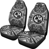 Tonga Car Seat Cover - Tonga Coat Of Arms Polynesian White Black 10 181703 - YourCarButBetter