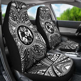 Tonga Car Seat Cover - Tonga Coat Of Arms Polynesian White Black 10 181703 - YourCarButBetter