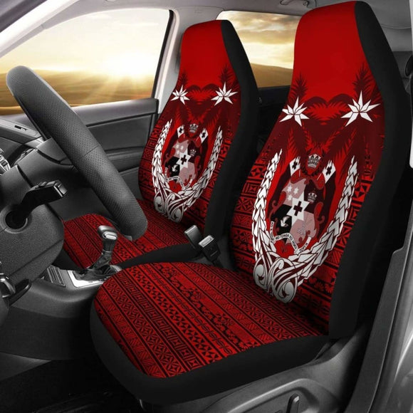 Tonga Car Seat Covers - Tonga Coat Of Arms Coconut Tree - 02 1 181703 - YourCarButBetter