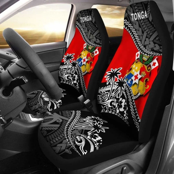 Tonga Car Seat Covers - Tonga Coat Of Arms Fall In The Wave - 9 1 181703 - YourCarButBetter