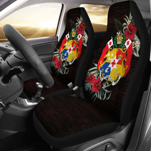 Tonga Car Seat Covers - Tonga Coat Of Arms Hibiscus - 232125 - YourCarButBetter