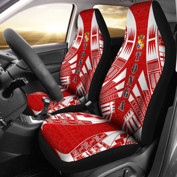 Tonga Car Seat Covers - Tonga Coat Of Arms Polynesian Tattoo Flag - 09 181703 - YourCarButBetter