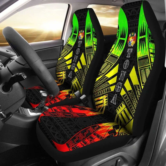 Tonga Car Seat Covers - Tonga Coat Of Arms Polynesian Tattoo Reggae - 09 181703 - YourCarButBetter