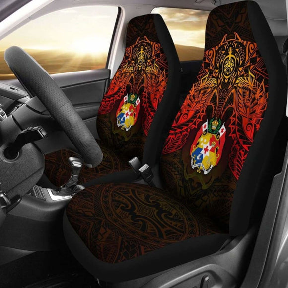 Tonga Car Seat Covers - Tonga Coat Of Arms Red Manta Ray - 18 181703 - YourCarButBetter