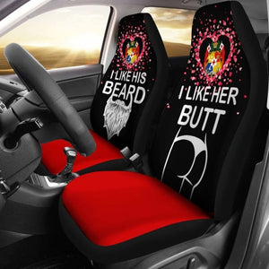 Tonga Car Seat Covers Couple Valentine Her Butt - His Beard (Set Of Two) 181703 - YourCarButBetter