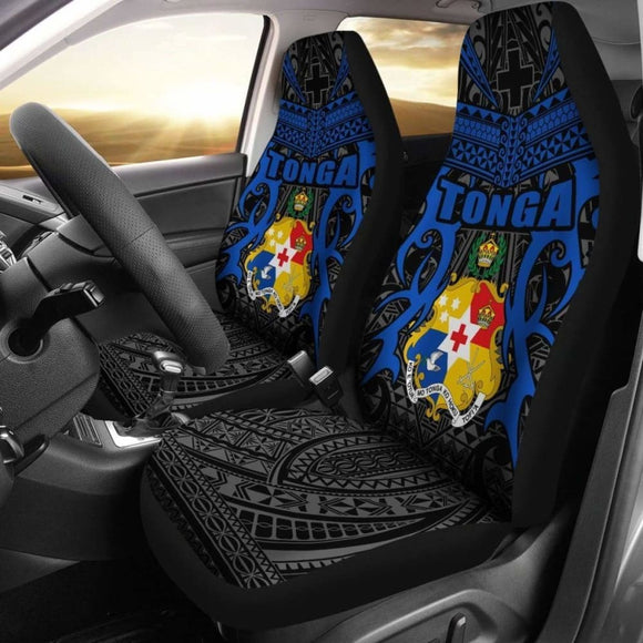 Tonga Car Seat Covers - Kingdom Of Tonga Set Of 2 (Black Blue) 181703 - YourCarButBetter