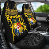 Tonga Car Seat Covers - Kingdom Of Tonga Set Of 2 (Black Gold) 181703 - YourCarButBetter