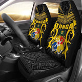 Tonga Car Seat Covers - Kingdom Of Tonga Set Of 2 (Black Gold) 181703 - YourCarButBetter