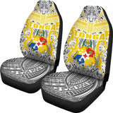 Tonga Car Seat Covers - Kingdom Of Tonga Set Of 2 (White Gold) 181703 - YourCarButBetter