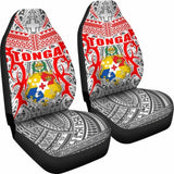 Tonga Car Seat Covers - Kingdom Of Tonga Set Of 2 (White Red) 181703 - YourCarButBetter