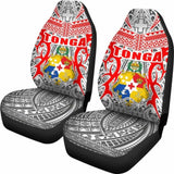 Tonga Car Seat Covers - Kingdom Of Tonga Set Of 2 (White Red) 181703 - YourCarButBetter