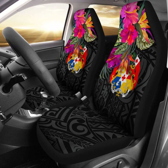 Tonga Car Seat Covers - Polynesian Hibiscus Pattern - 232125 - YourCarButBetter
