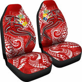 Tonga Car Seat Covers - Red Shark Polynesian Tattoo - 102802 - YourCarButBetter