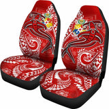 Tonga Car Seat Covers - Red Shark Polynesian Tattoo - 102802 - YourCarButBetter