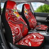 Tonga Car Seat Covers - Red Shark Polynesian Tattoo - 102802 - YourCarButBetter