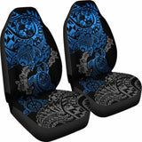 Tonga Polynesian Car Seat Covers - Blue Turtle Flowing - Amazing 091114 - YourCarButBetter