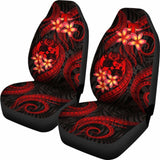 Tonga Polynesian Car Seat Covers - Red Plumeria - 11 181703 - YourCarButBetter
