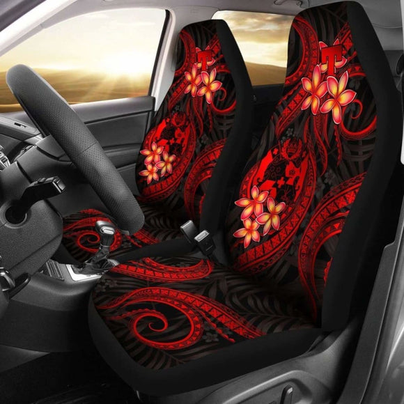 Tonga Polynesian Car Seat Covers - Red Plumeria - 11 181703 - YourCarButBetter