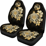 Tongan Car Seat Covers Hibiscus Plumeria Mix Polynesian Turtle Gold Awesome 091114 - YourCarButBetter