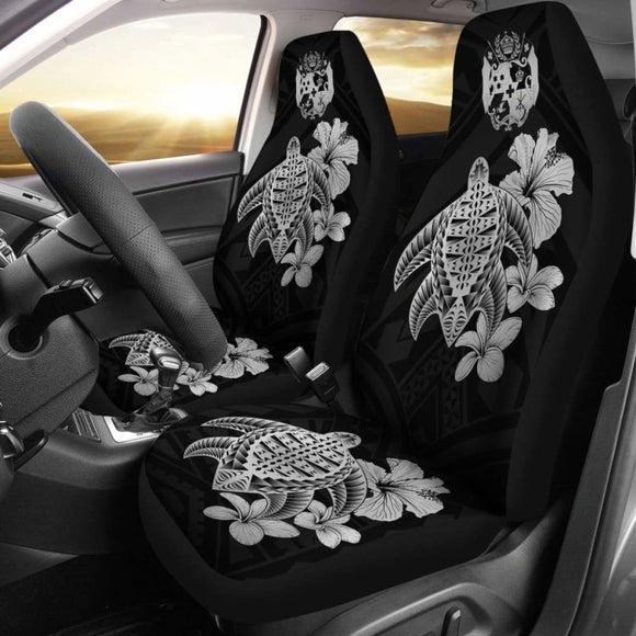 Tongan Car Seat Covers Hibiscus Plumeria Mix Polynesian Turtle Gray Awesome 091114 - YourCarButBetter