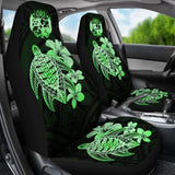 Tongan Car Seat Covers Hibiscus Plumeria Mix Polynesian Turtle Green Awesome 091114 - YourCarButBetter