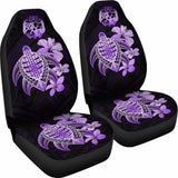 Tongan Car Seat Covers Hibiscus Plumeria Mix Polynesian Turtle Violet Awesome 091114 - YourCarButBetter