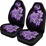Tongan Car Seat Covers Hibiscus Plumeria Mix Polynesian Turtle Violet Awesome 091114 - YourCarButBetter