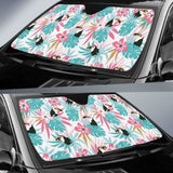 Toucan Tropical Flower Leave Pattern Car Auto Sun Shades 182102 - YourCarButBetter