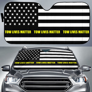 Tow Lives Matter Thin Yellow Line Car Auto Sun Shades 213003 - YourCarButBetter