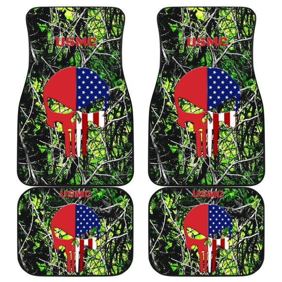 Toxic US Marine Corps Custom American Flag Punisher Car Floor Mats 211803 - YourCarButBetter