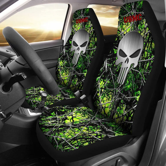 Toxic US Marine Corps Punisher Print Design Car Seat Covers 211803 - YourCarButBetter