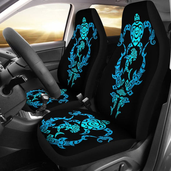 Tribal Blue Turtles Sharks & Dolphins Car Sear Covers 101819 - YourCarButBetter