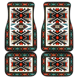 Tribal Colorful Design Native American Front And Back Car Mats 093223 - YourCarButBetter