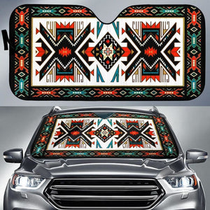 Tribal Colorful Pattern Native American Pride 3D Auto Sun Shades 093223 - YourCarButBetter