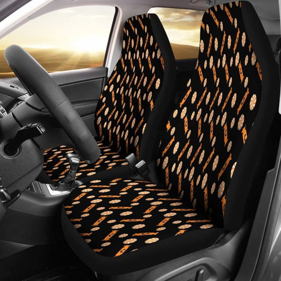 Trick Or Treat Black Orange Candy Car Seat Covers 101819 - YourCarButBetter