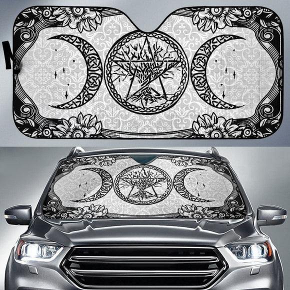 Triple Moon Wicca Auto Sun Shades 550317 - YourCarButBetter