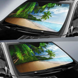 Tropical Beach Car Sun Shade 102507 - YourCarButBetter