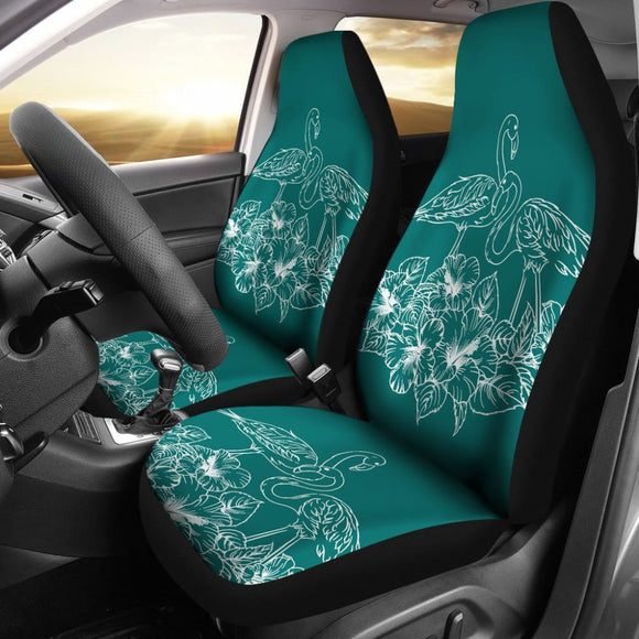 Tropical Hibiscus Flamingo Pattern Best Gift Car Lovers Car Seat Covers 211105 - YourCarButBetter