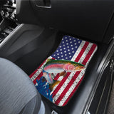 Trout Fish American Flag Art Automotive Car Floor Mats 211804 - YourCarButBetter