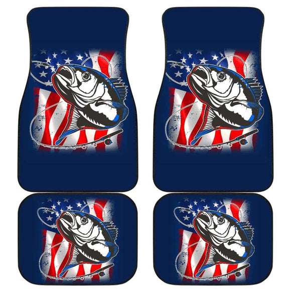 Trout Fish Steelhead Car Floor Mats Mix American Flag 210906 - YourCarButBetter