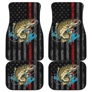 Trout Fish Thin Line Automotive Car Floor Mats 211804 - YourCarButBetter