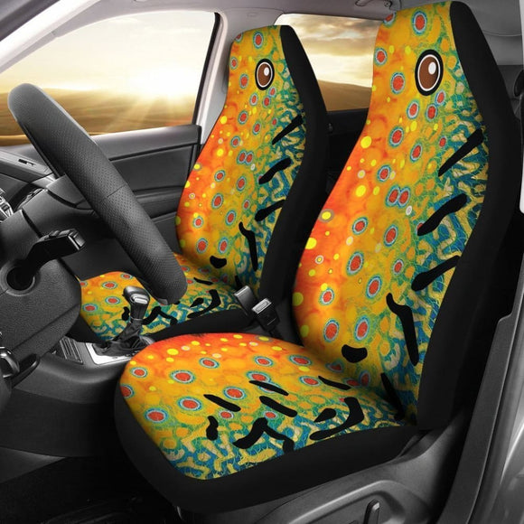 Trout Fishing Car Seat Covers Brook Trout Fish Skin Car Decor 182417 - YourCarButBetter