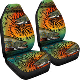 Trout Fishing Car Seat Covers Brook Trout Tied Dye Car Decor 182417 - YourCarButBetter