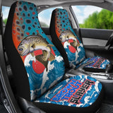 Trout Fishing Car Seat Covers Brown Trout Slayer Car Decor 182417 - YourCarButBetter