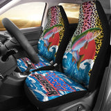 Trout Fishing Car Seat Covers Rainbow Trout Slayer Car Decor 182417 - YourCarButBetter