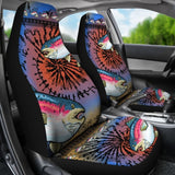 Trout Fishing Car Seat Covers Rainbow Trout Tied Dye Car Decor 182417 - YourCarButBetter