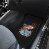 Trout Steelhead Fishing American Flag Printed Car Floor Mats 211804 - YourCarButBetter
